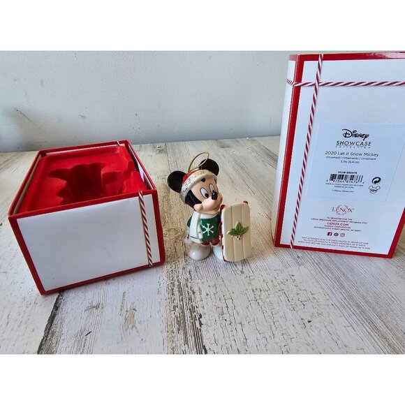 Lenox 2020 let It Snow Mickey sled porcelain ornament new Xmas tree 889975 - Picture 1 of 10
